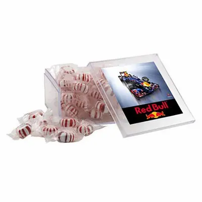 Large Square Acrylic Candy Box with Starlight Mints - Custom Stickers Now
