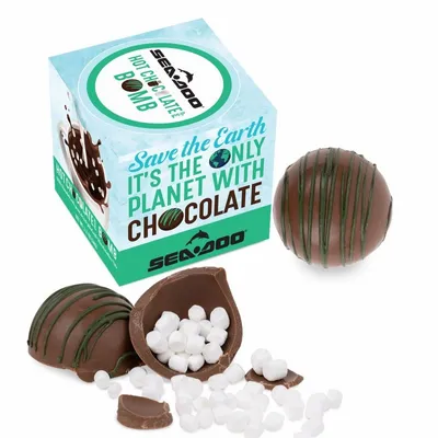 Hot Chocolate Bomb with Green Drizzle - Custom Stickers Now