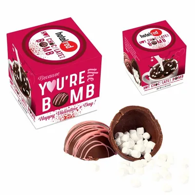 Hot Chocolate Bomb with Pink Drizzle - Custom Stickers Now