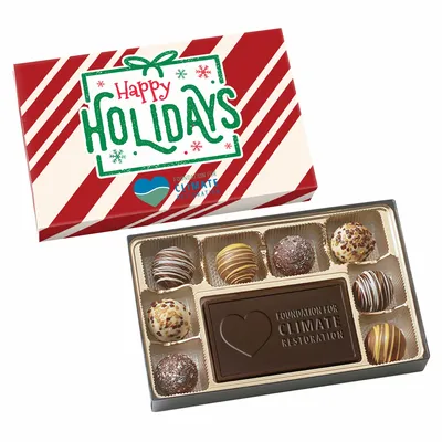 Truffle Gift Box Full Color Lid with 8 Truffles - Custom Stickers Now