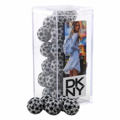 Acrylic Box with Chocolate Soccer Balls - Medium - Custom Stickers Now