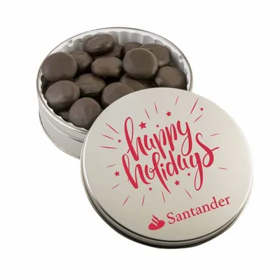 Glad Tidings Tin with Peppermint Cremes - Custom Stickers Now