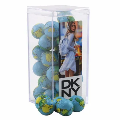 Acrylic Box with Chocolate Globes - Medium - Custom Stickers Now