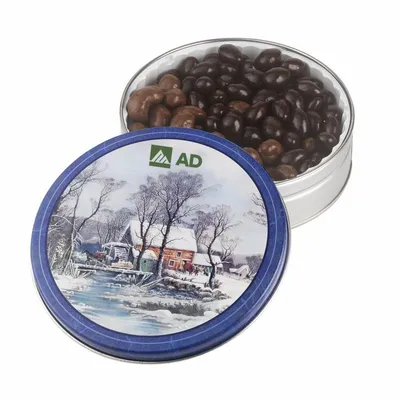 Glad Tidings Tins - Dark Choc Almonds & Milk Choc Cashews - Custom Stickers Now