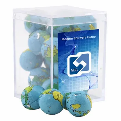 Acrylic Box with Chocolate Globes - Small - Custom Stickers Now