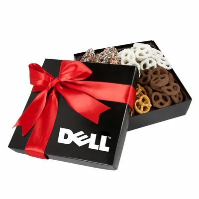 4 Delights Gift Box - Assorted Mini Pretzels - Custom Stickers Now