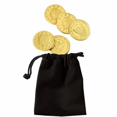 Velour Pouches with Chocolate Coins - Custom Stickers Now