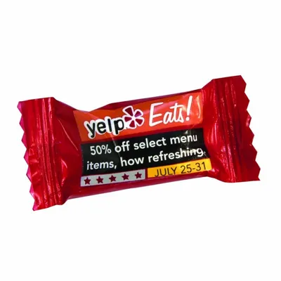 4 Color Process Jumbo Wrapped Peppermints - Custom Stickers Now