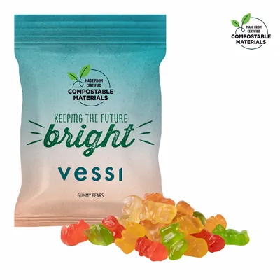 2oz. ECO-Digibag, Compostable & Full Color, Gummy Bears - Custom Stickers Now