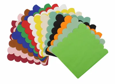 Scallop Foil Stamped Napkins - Custom Stickers Now