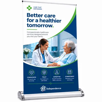 Desktop Roll Up Banner - Custom Stickers Now