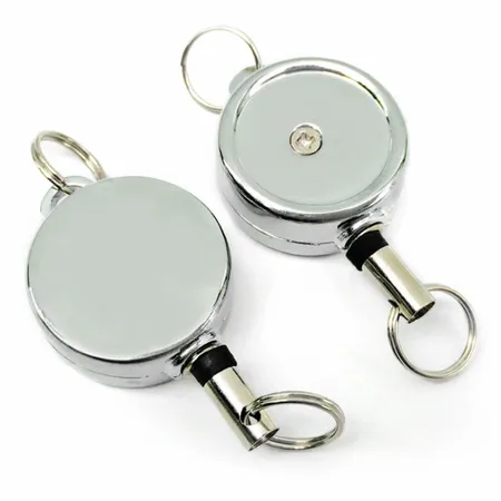 Silver Reel Keychain Silver Reel Keychain - Custom Stickers Now