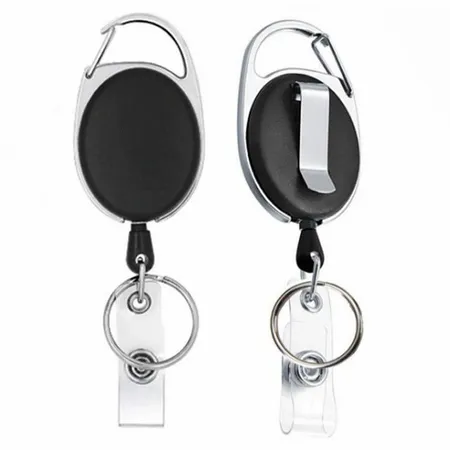 Solid Black and Steel Reel Keychain Solid Black and Steel Reel Keychain - Custom Stickers Now