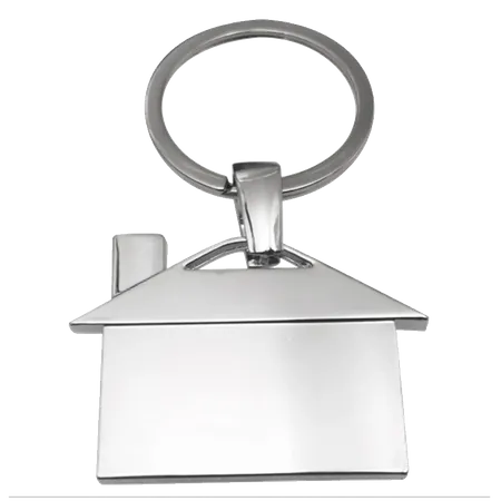 House-Shaped Metal Keychain House-Shaped Metal Keychain - Custom Stickers Now