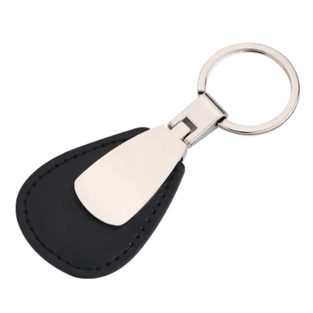 Teardrop Leather & Metal Keychain Teardrop Leather & Metal Keychain - Custom Stickers Now