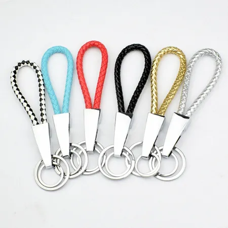 Braided Leather & Metal Keychain Braided Leather & Metal Keychain - Custom Stickers Now