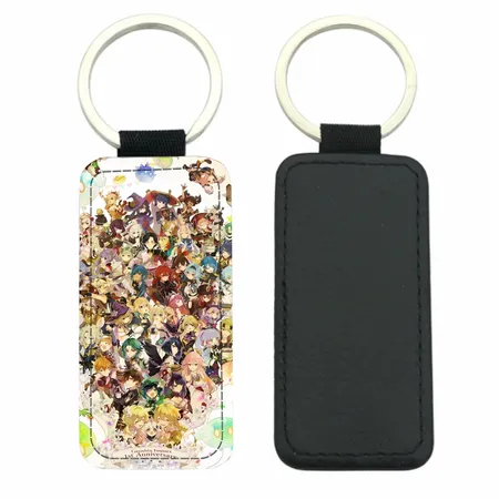 Curved Rectangle Leather Keychain Curved Rectangle Leather Keychain - Custom Stickers Now