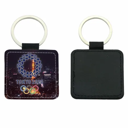 Square Leather Keychain Square Leather Keychain - Custom Stickers Now
