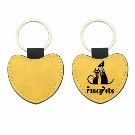 Full-Color Heart Leather Keychain Full-Color Heart Leather Keychain - Custom Stickers Now