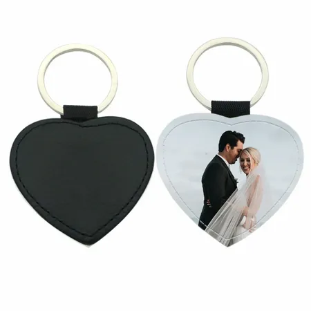 Heart Leather Keychain Heart Leather Keychain - Custom Stickers Now