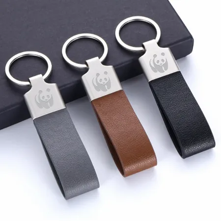 Elegant Loop Leather Keychain Elegant Loop Leather Keychain - Custom Stickers Now