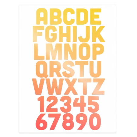 Alphanumeric Heat Transfer Patches - Custom Stickers Now