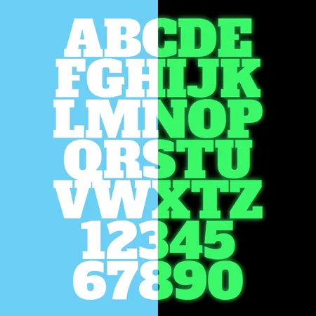 Alphanumeric Glow In The Dark Patches - Custom Stickers Now
