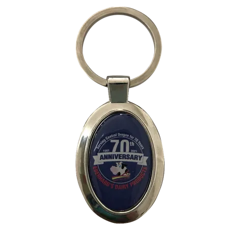 Durable Epoxy Oval Metal Keychain Durable Epoxy Oval Metal Keychain - Custom Stickers Now