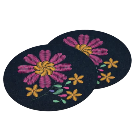 Cotton & Linen Embroidered Coasters - Custom Stickers Now