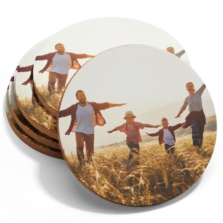 Custom Photo Fiberboard Coasters - Custom Stickers Now