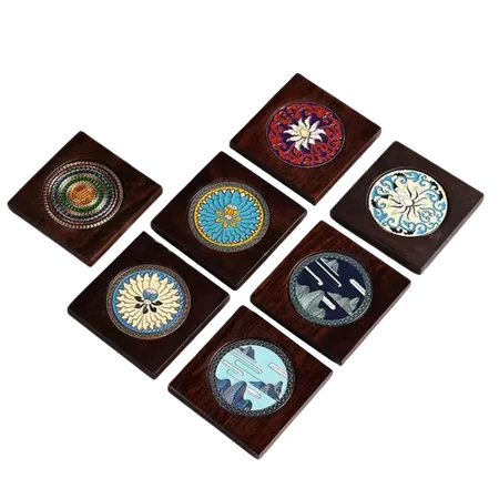 Customized Ebony Alloy Coaster - Custom Stickers Now