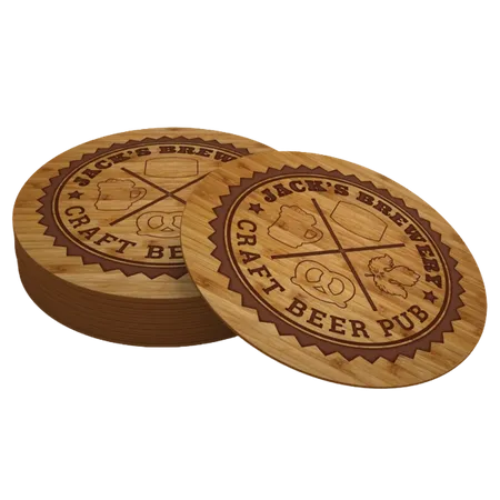 Bamboo Coaster - Custom Stickers Now