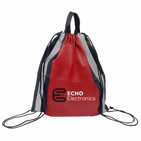 Reflective Side-Strip Drawstring Bag Reflective Side-Strip Drawstring Bag - Custom Stickers Now