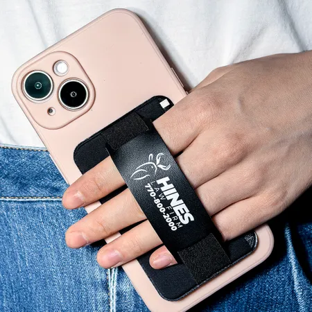 Leather Phone Wallet with Hand Grip - Custom Stickers Now