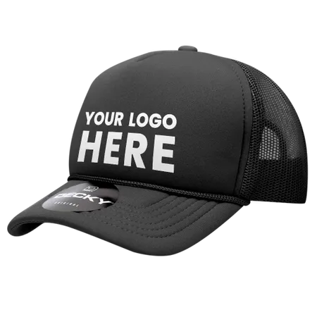 Decky 7010 - Youth 5 Panel Mid Profile Structured Foam Trucker, Kids Foam Trucker Hat, Mesh Back - Custom Stickers Now