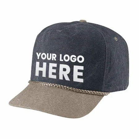 Cobra SWT-2 5 Panel Stone Washed Canvas 2-Tone Hat - Custom Stickers Now