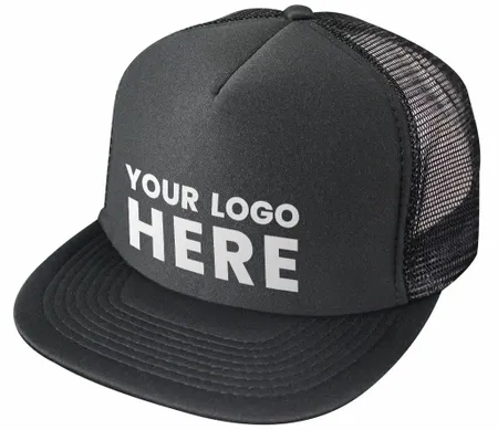 Nissun Cap 5 Panel Foam Trucker Hat Flat Bill - 5FBC - Custom Stickers Now