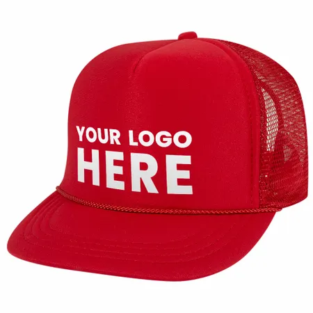 Otto 68-216 Youth Kids 5-Panel High Crown Foam Trucker Hat, Mesh Back - Custom Stickers Now