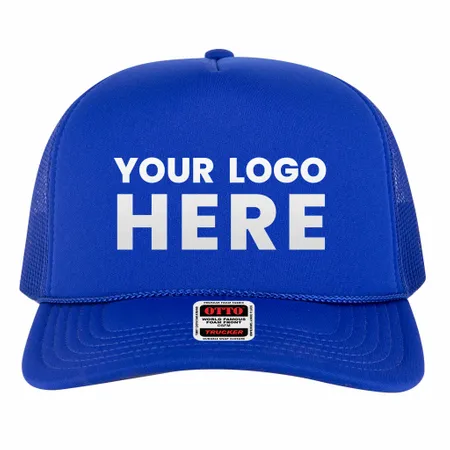 OTTO Cap 3932-1 5 Panel High Crown Polyester Foam Front Mesh Back Trucker Hat - Custom Stickers Now