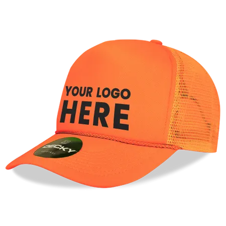 Decky 221 Neon Foam Trucker Cap, 5-Panel Mesh Back Hat - Custom Stickers Now