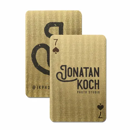 Brushed Gold Finish Playing Cards - Custom Stickers Now