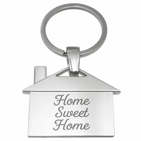 House-Shaped Metal Keychain - Custom Stickers Now