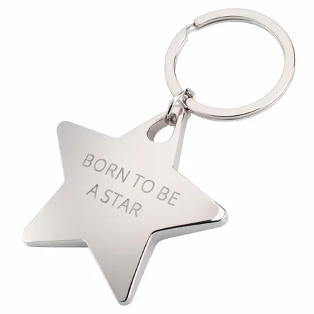 Dazzling Star Metal Keychain - Custom Stickers Now
