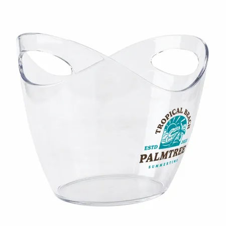Curved Dual-Handle Drink Buckets - Custom Stickers Now
