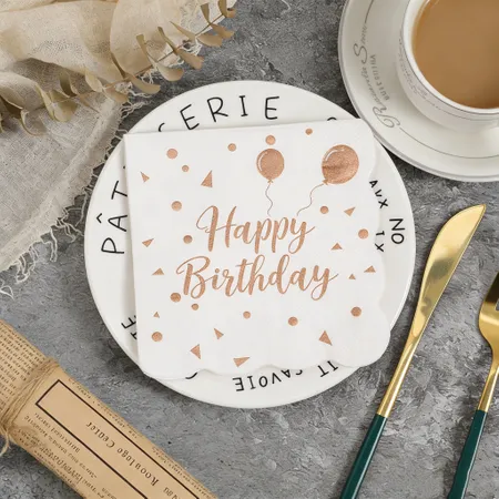 Scallop Foil Stamped Napkins - Custom Stickers Now