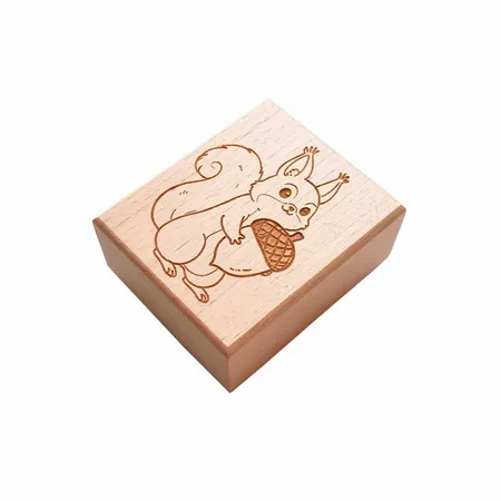 Square Wood Rubber Stamps - Custom Stickers Now