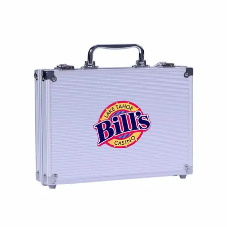 100ct Aluminum Poker Chip Cases - Custom Stickers Now