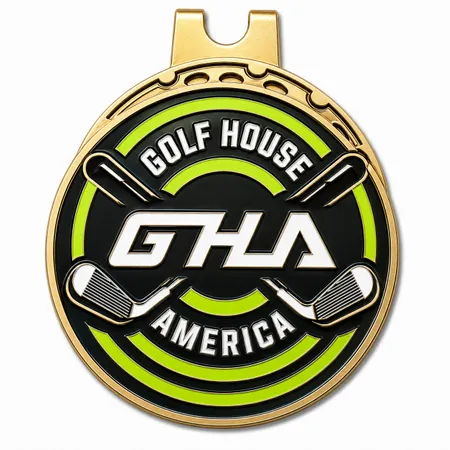 Soft Enamel Golf Ball Marker with Hat Clips - Custom Stickers Now