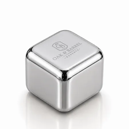 Silver Stainless Steel Ice Cubes - Custom Stickers Now