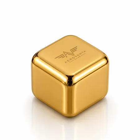 Gold Stainless Steel Ice Cubes - Custom Stickers Now